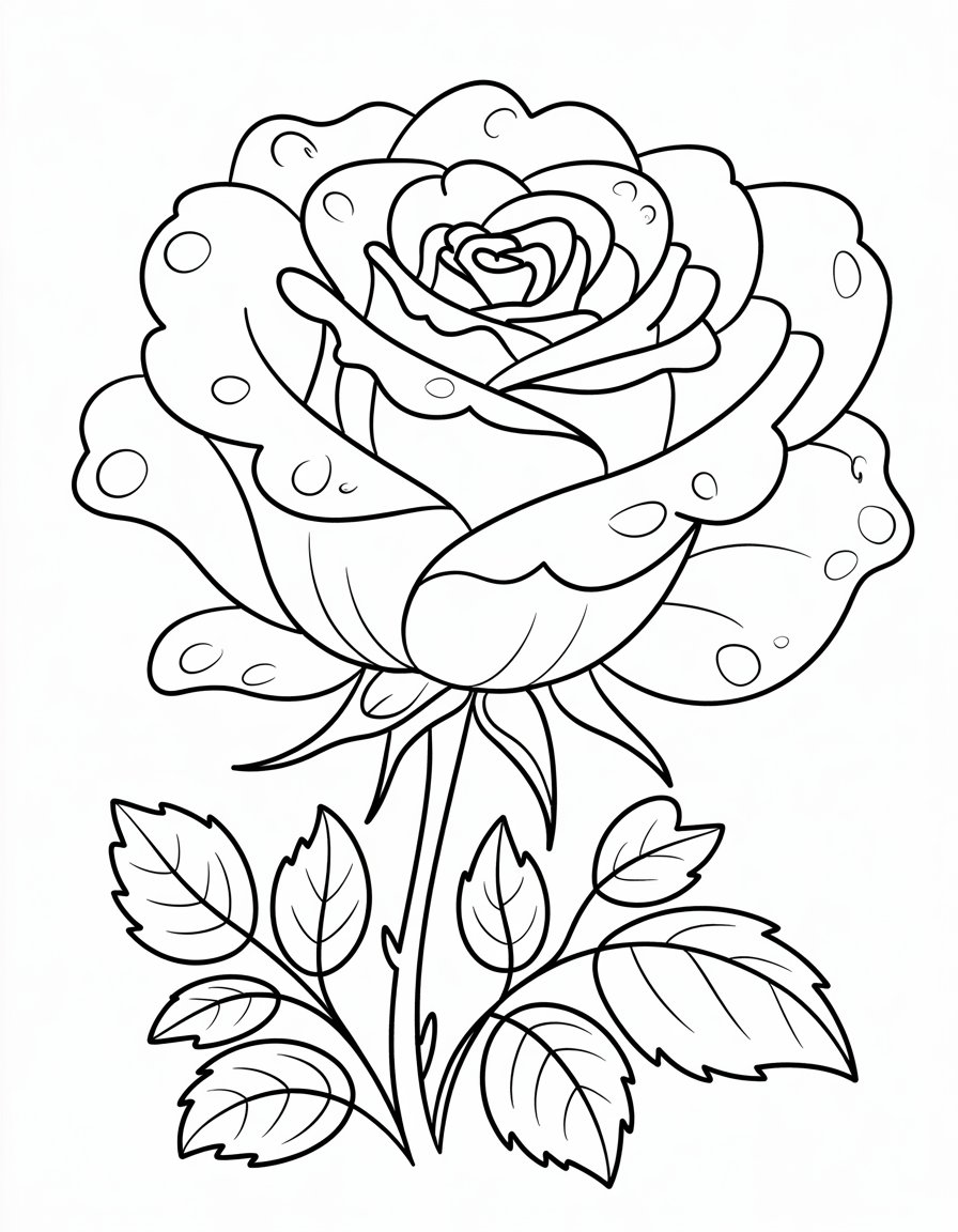 Rose with Dewdrops